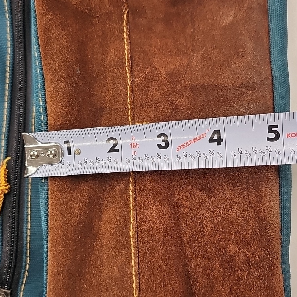 Esprit Teal Rough & Ready Vintage Backpack, Brown Suede Bottom - Picture 13 of 13